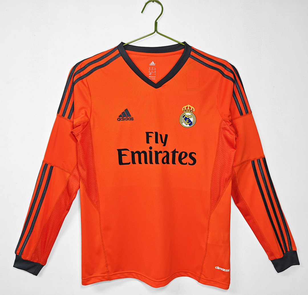 Camiseta Real Madrid Segunda Equipación Naranja Manga Larga 2013/14