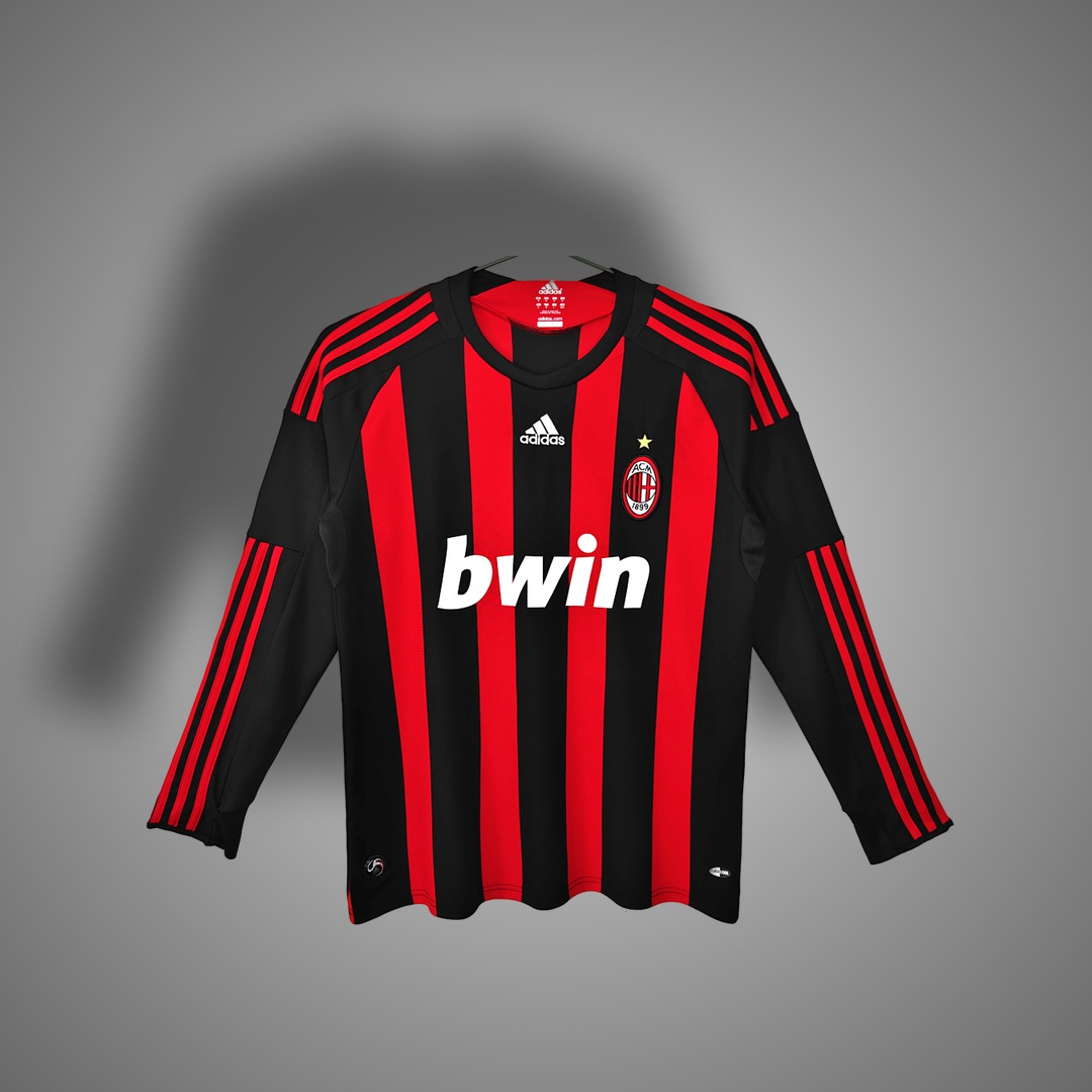 Camiseta Retro AC Milan 2008/09 Local Manga Larga (Jacquard) - vista 1